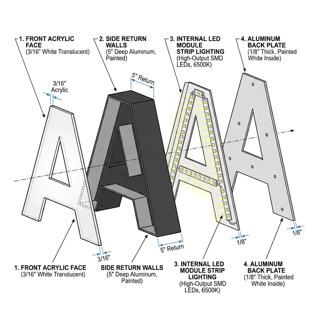 Channel Letter Structure Diagram